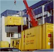 Container-, Kranumzug